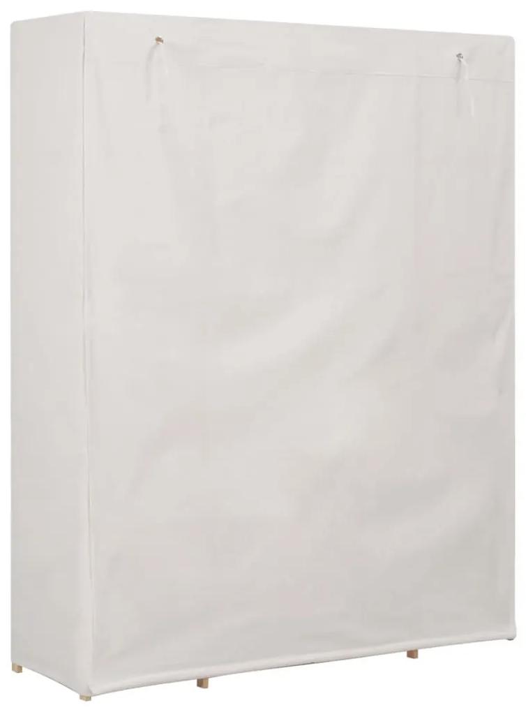 Ντουλάπα Λευκή 135 x 40 x 170 εκ. Υφασμάτινη - Λευκό
