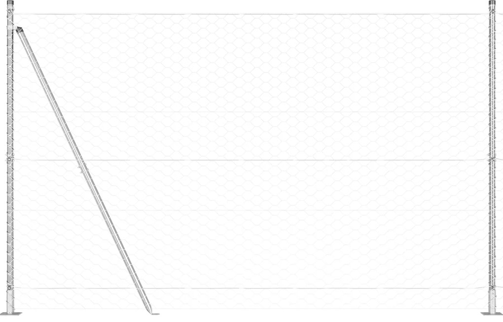 vidaXL Περίφραξη Hexagon 1.4x50 μ Γαλβανισμένος Χάλυβας