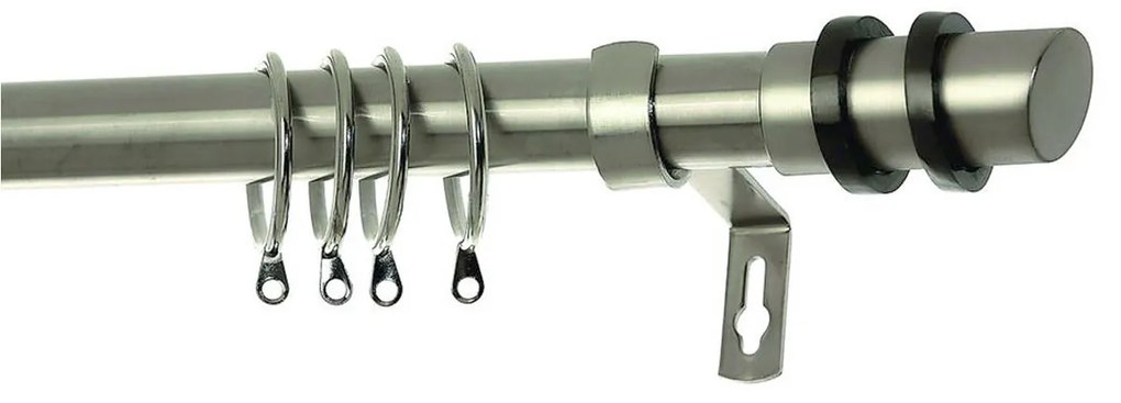 Κουρτινόξυλο Φ28mm Μονό Επεκτεινόμενο 220-400cm Με Άκρα Grace Hope Brushed Chrome 780415