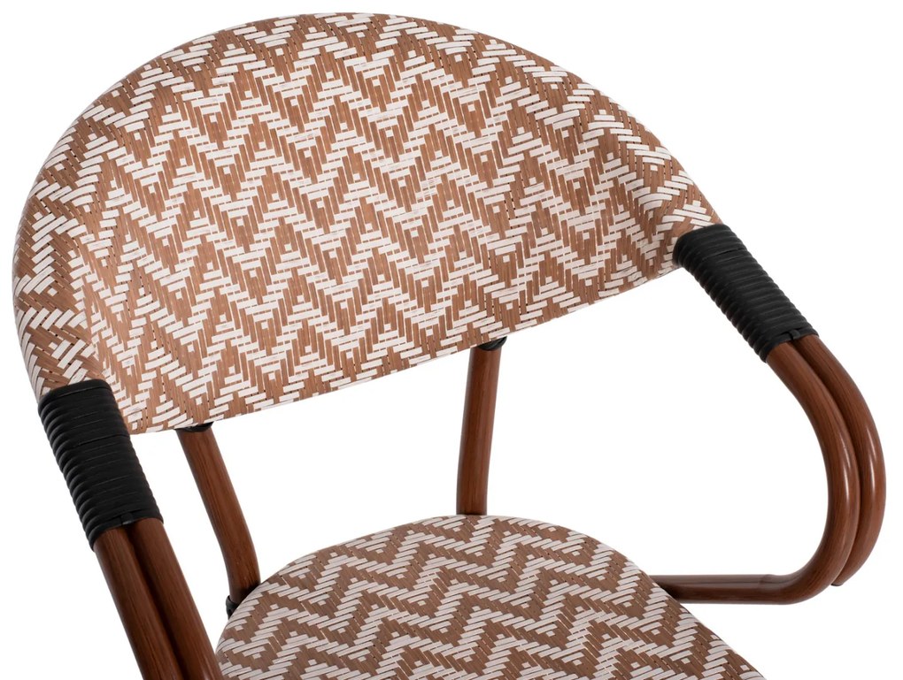 Πολυθρόνα Bamboo Look Καφέ-Λευκό 56,5x56,5x82 Εκ.