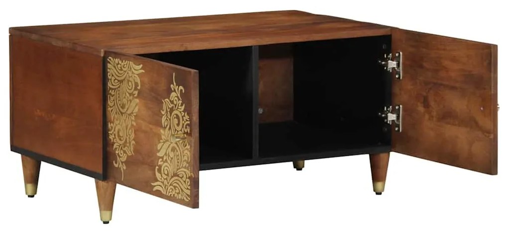 vidaXL Τραπεζάκι σαλονιού καφέ μελί 80 x 50 x 40 cm Μασίφ ξύλο μάνγκο