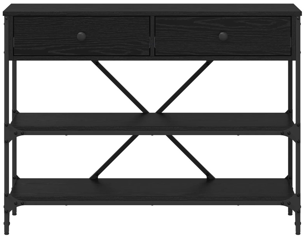 vidaXL Τραπέζι Κονσόλας Μαύρου Δρυού 100x34.5x75 εκ Επεξεργασμένο Ξύλο