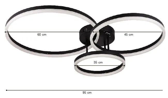 Κρεμαστό φωτιστικό LED 75W 3CCT (by switch on base) 6094-A-Black - 6094-A-Black