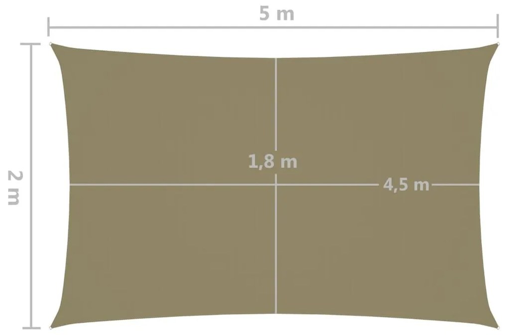 Πανί Σκίασης Ορθογώνιο Μπεζ 2 x 5 μ. από Ύφασμα Oxford - Μπεζ
