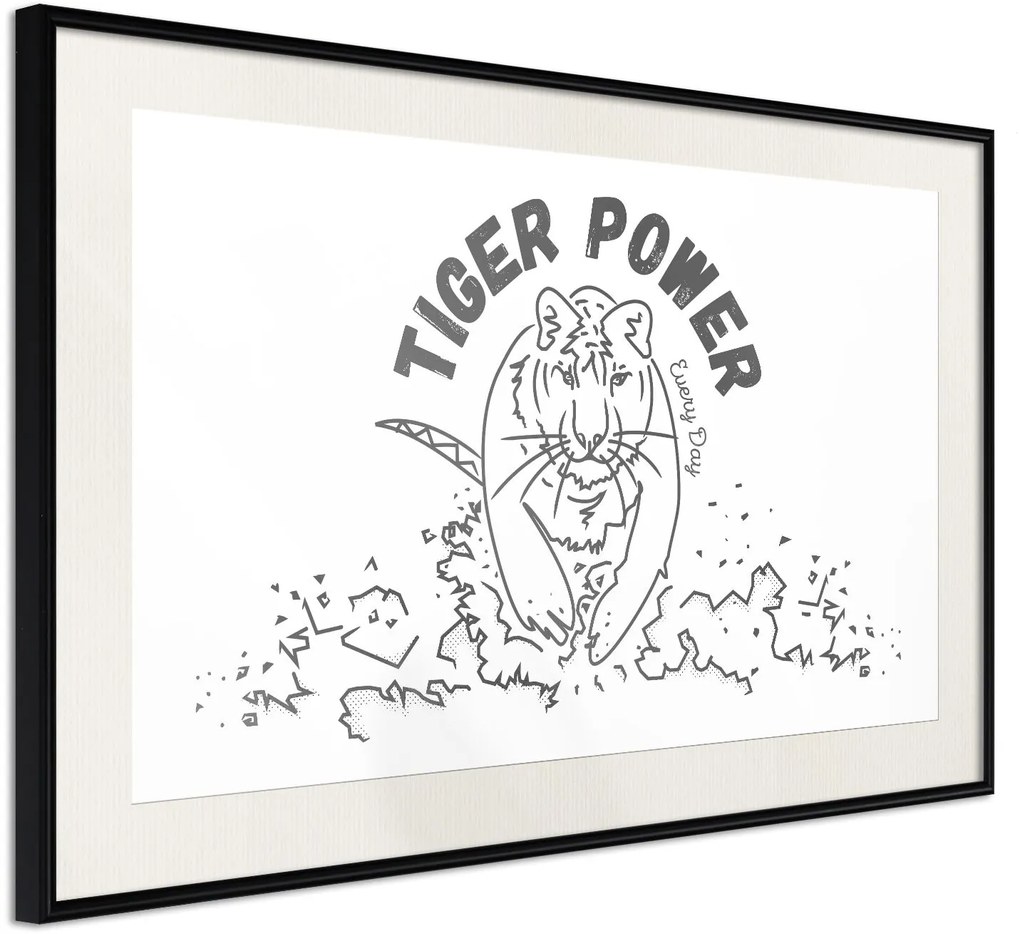 Αφίσα - Inner Tiger - 45x30 - Μαύρο - Με πασπαρτού