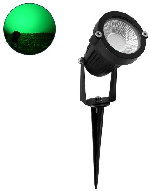 Προβολάκι Κήπου Καρφί 10W 24V IP67 Πράσινο Dimmable Μαύρο 75586 Globostar-75586-Μαύρο 75586