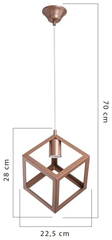 Φωτιστικό οροφής μονόφωτο PWL-1152 Ε27 χαλκού Φ27x70εκ 27x27x70 εκ.