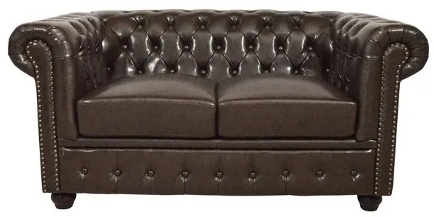 ΚΑΝΑΠΕΣ 2ΘΕΣΙΟΣ T.CHESTERFIELD HM3010.01 ΤΕΧΝΟΔΕΡΜΑ ΣΚΟΥΡΟ ΚΑΦΕ 155x90x73 εκ.