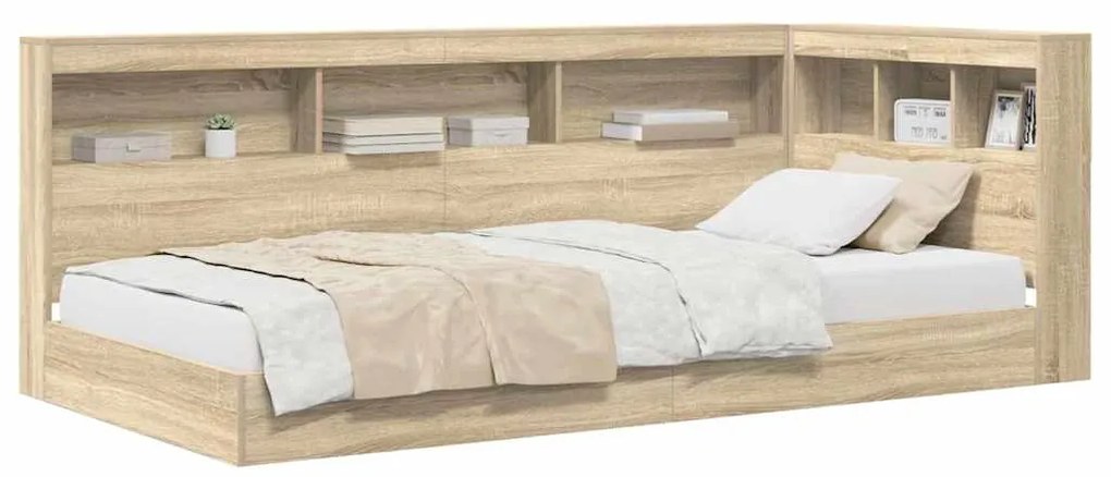 vidaXL Κρεβάτι Βιβλιοθήκης Sonoma Δρυς 100 x 200 cm Επεξεργασμένο ξύλο