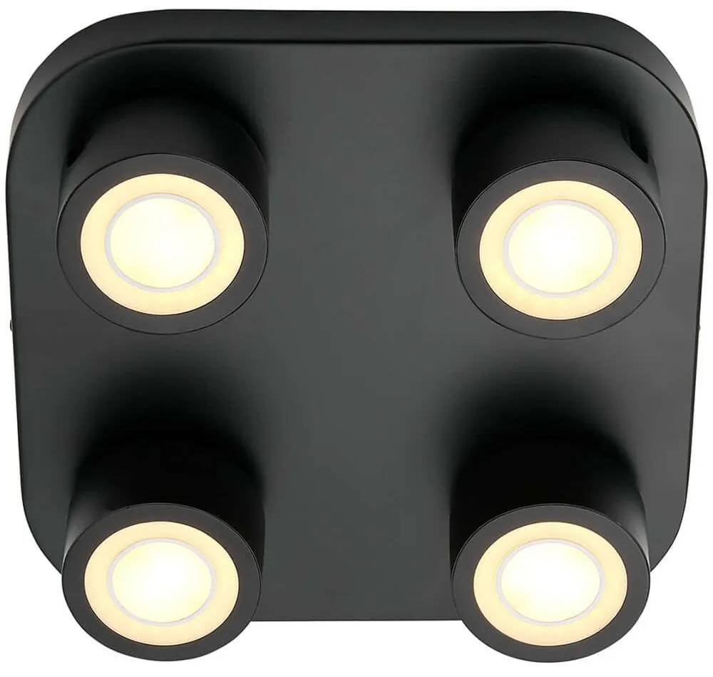 Φωτιστικό Οροφής - Σποτ Clyde 2412256003 28x28x7,5cm Dim 4xLed 950lm 14W 2700K Black Nordlux
