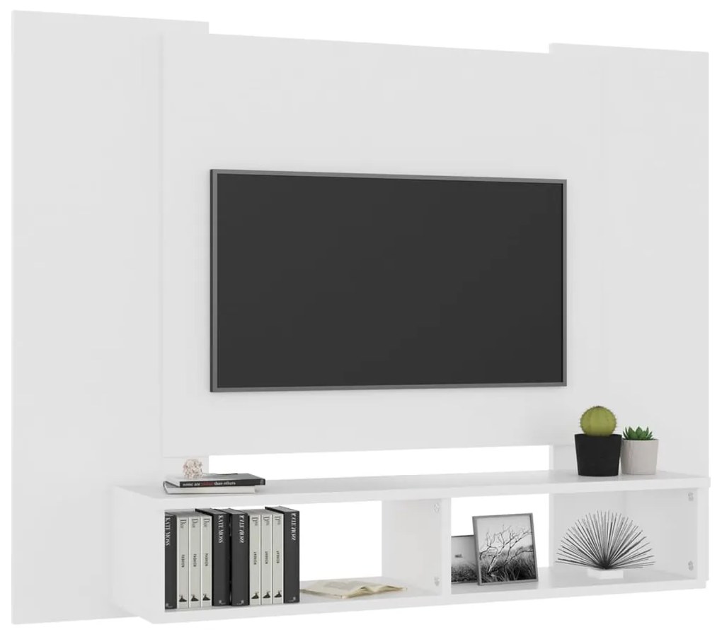 vidaXL Έπιπλο Τηλεόρασης Τοίχου Λευκό 120 x 23,5 x 90 εκ. Μοριοσανίδα