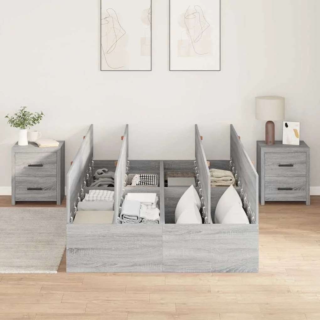 vidaXL Σκελετός Κρεβατιού Γκρι sonoma 200 x 120 x 31.5 εκ.