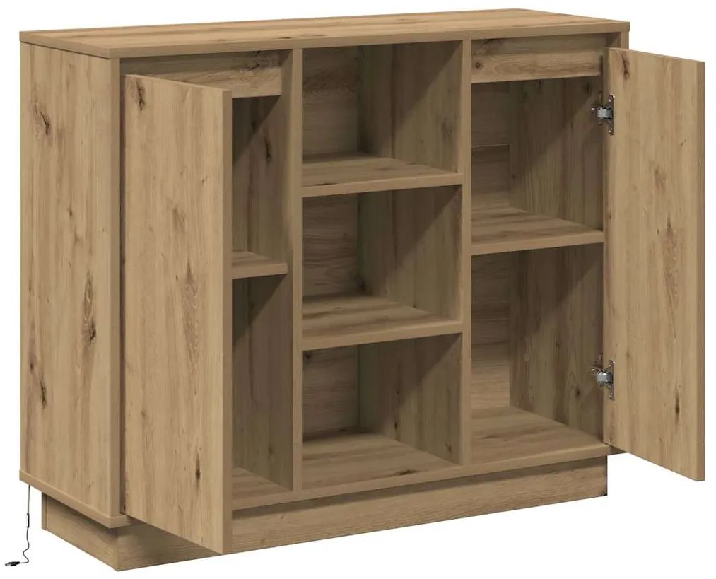 vidaXL Κομοδίνο με ράφι Artisan Oak 90 x 32 x 75 εκ Επεξεργασμένο ξύλο
