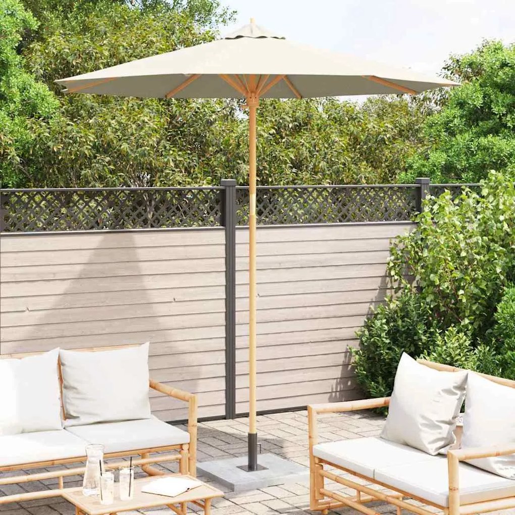 vidaXL Ομπρέλα Κήπου Κρεμ λευκό 240 x 240 x 260 εκ. Μπαμπού