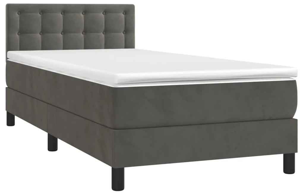 ΚΡΕΒΑΤΙ BOXSPRING ΜΕ ΣΤΡΩΜΑ ΣΚΟΥΡΟ ΓΚΡΙ 90X190 ΕΚ. ΒΕΛΟΥΔΙΝΟ 3141516