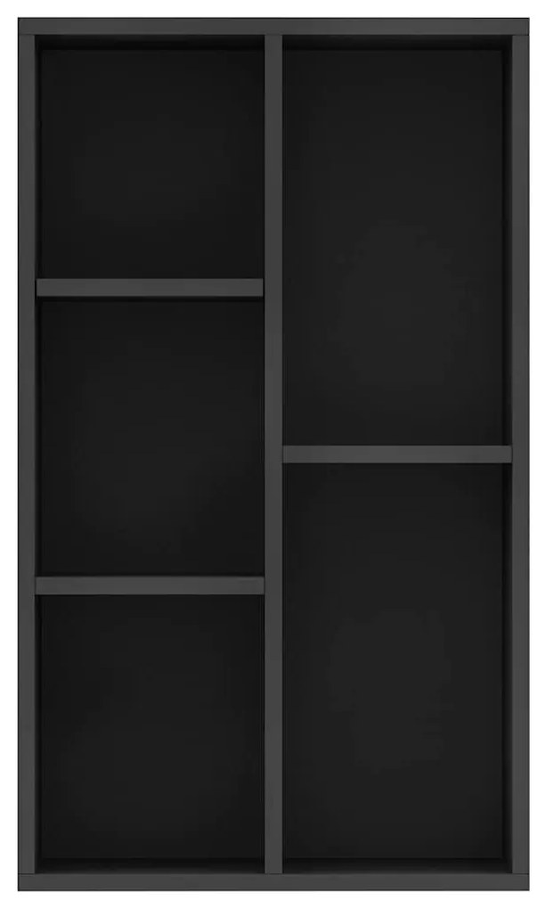 vidaXL Ραφιέρα / Βιβλιοθήκη Μαύρη 50 x 25 x 80 εκ. από Επεξ. Ξύλο