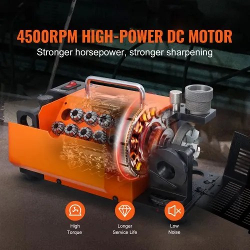 VEVOR Drill Bits Sharpener, MR-13A Bits Grinder Sharpener 3-13mm, 95° to 135° Point Angle Adjustable Drill Bit Re-Sharpener, Portable Sharpening Machine with 11 Collets, CBN &amp; SDC Wheel