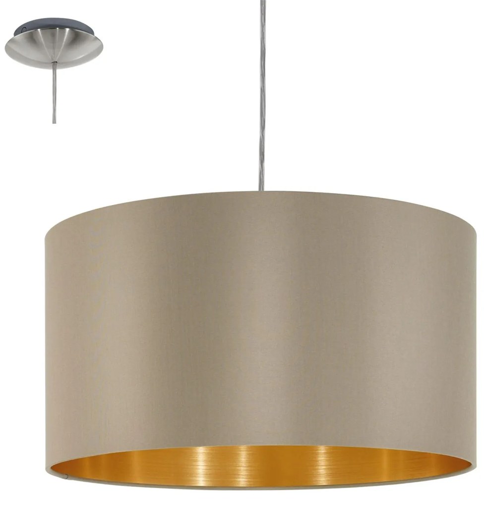 Φωτιστικό Οροφής Maserlo 31602 Taupe Eglo Metal, Fabric