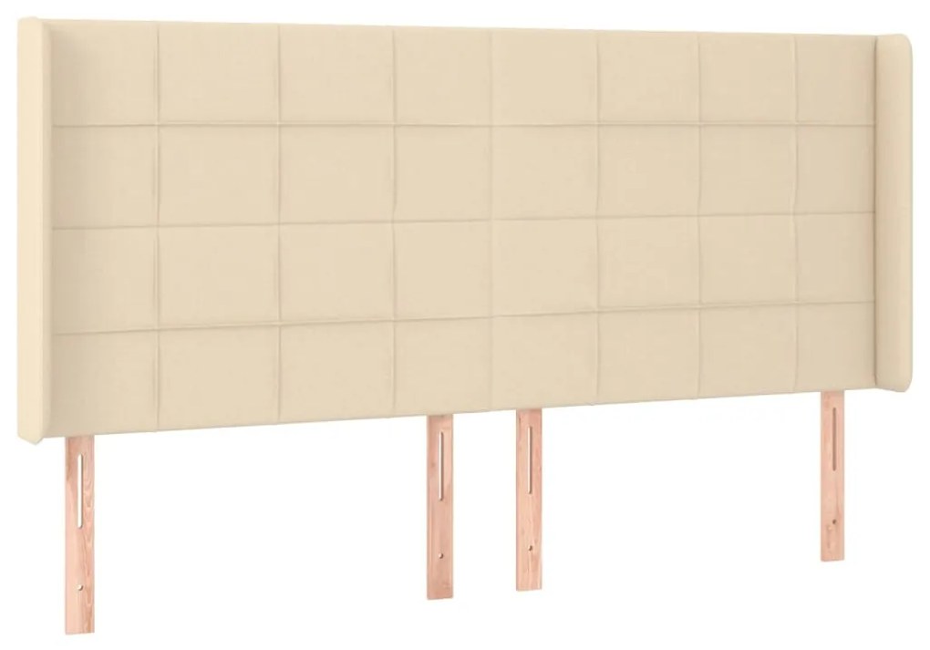 vidaXL Κεφαλάρι με Πτερύγια Κρεμ 163x16x118/128 εκ. Υφασμάτινο