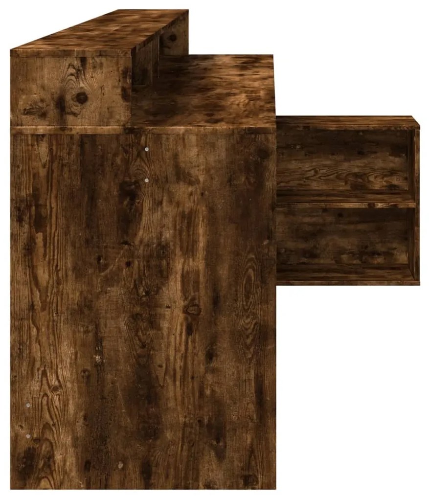 Γραφείο με LED Καπνιστή δρυς 200x104x91 εκ. Επεξεργ. Ξύλο 3309469