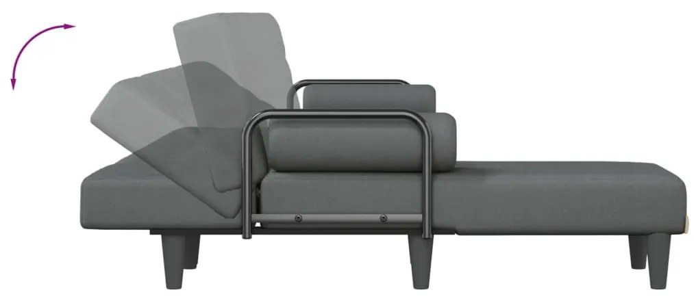 vidaXL Καναπές Κρεβάτι Γωνιακός Σκ. Γκρι 260x140x70 εκ. Υφασμάτινος