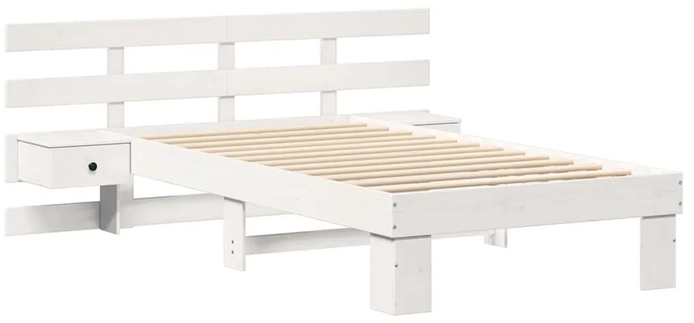 vidaXL Σκελετός Κρεβατιού Λευκό 80 x 200 cm Μασίφ ξύλο πεύκου