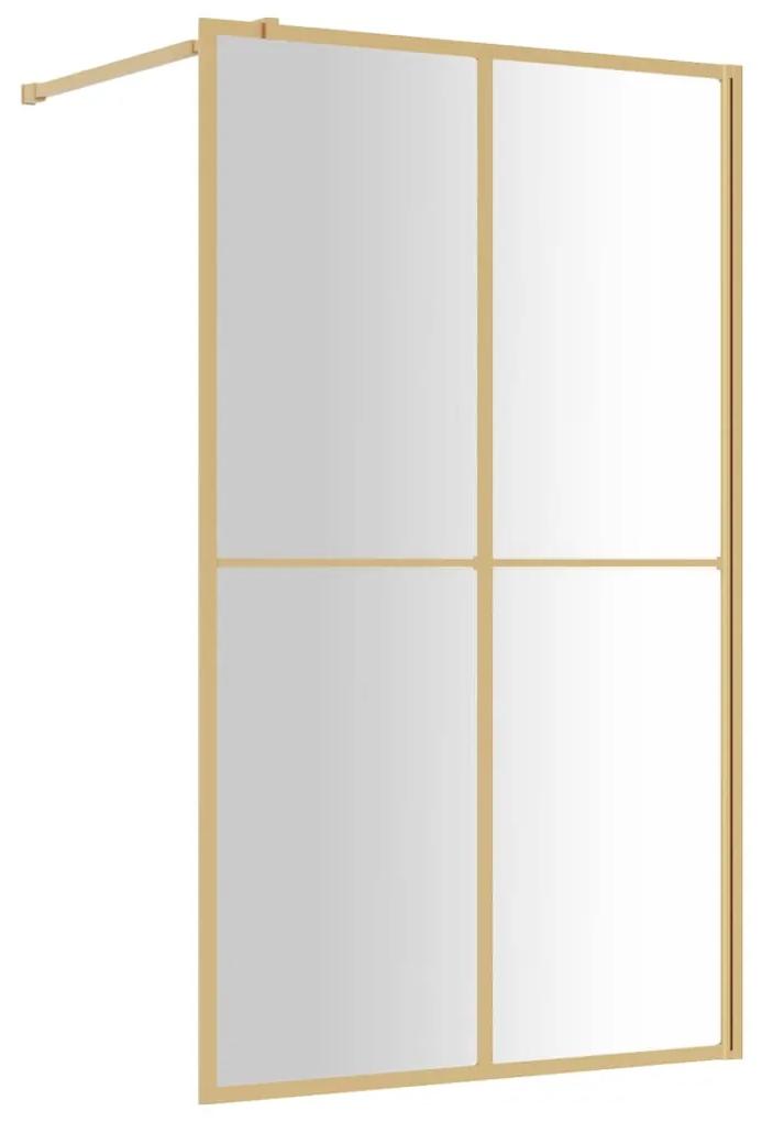 vidaXL Διαχωριστικό Ντουζιέρας Χρυσό 118 x 195 εκ. Διαφανές Γυαλί ESG
