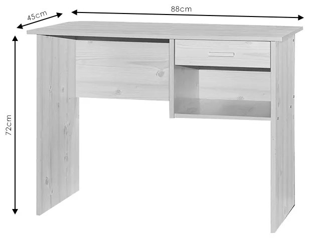 Γραφείο εργασίας-συρταριέρα Sophia pakoworld sonoma 116x57x72εκ (1 τεμάχια)