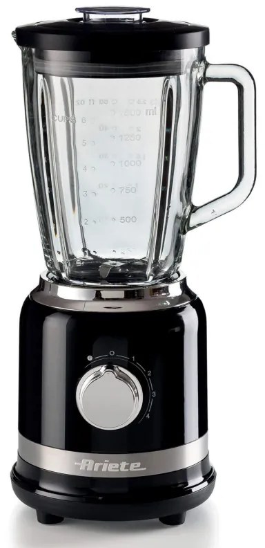 Μπλέντερ Ariete MODERNA 0585/02, 1000W, 4 λεπίδες, 1.5 l, 4 ταχύτητες + παλμός, γυάλινη κανάτα, Μαύρο