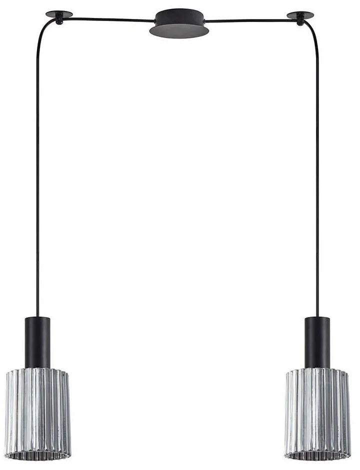 Φωτιστικό Οροφής Adept Tube 77-8486 50x12x300cm 2xE27 60W Black-Smoke Homelighting
