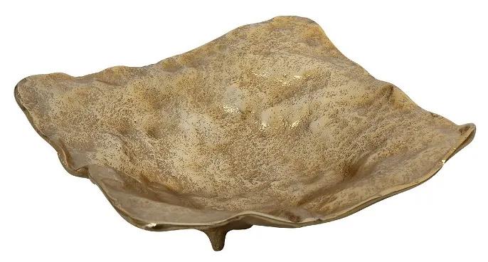 Διακοσμητική Πιατέλα Αλουμινίου Χρυσή ESPIEL 21,5x20,5εκ. DEP107