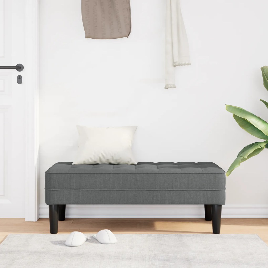 vidaXL Παγκάκι Σκούρο Γκρι 113x57x39 εκ. Υφάσματος