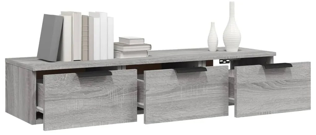 vidaXL Ντουλάπι Τοίχου Γκρι Sonoma102x30x20εκ. Επεξεργασμένο Ξύλο