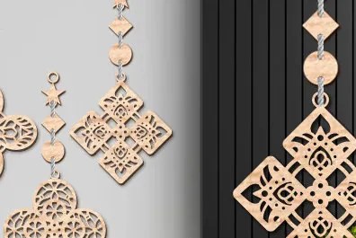 Σετ των 2 Intra απο ξύλο plywood 3mm-4mm πάχος – Ξύλινος Κρεμαστός τοίχος Τέχνη με Δίασταση 20x20 cm INTRAFABR-93706817