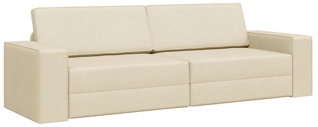 vidaXL Καναπές Κρεβάτι 2-σε-1 Κρεμ 245x150x60.5 εκ Ύφασμα
