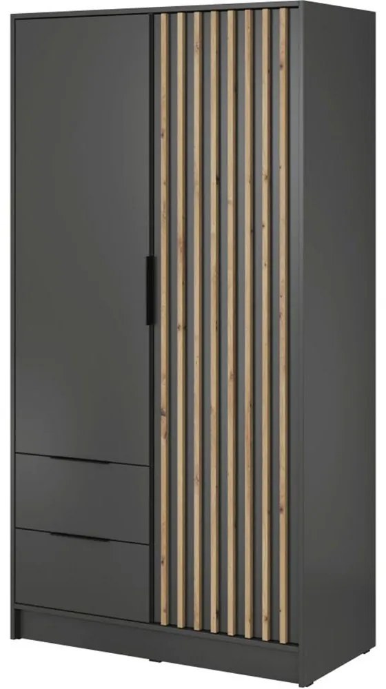 Nτουλάπα Δίφυλλη Nelly 24_2D_grf 105x51x200cm Graphite-Natural Δίφυλλη