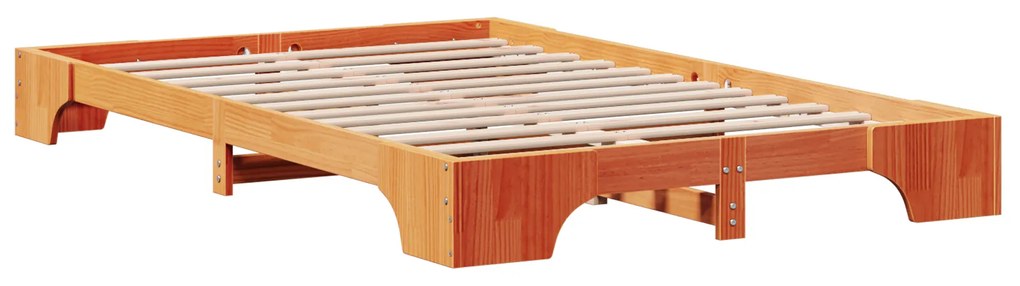 vidaXL Κρεβάτι Κερωμένο καφέ Ξύλο 120 x 200 cm Καφέ Κρεβάτι Ορθογώνιο