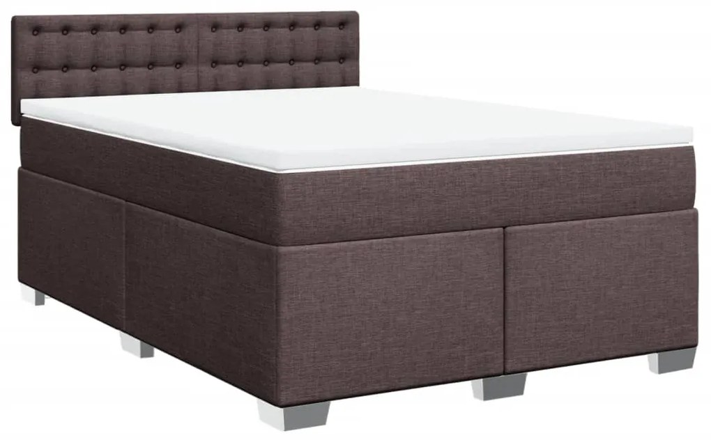 ΚΡΕΒΑΤΙ BOXSPRING ΜΕ ΣΤΡΩΜΑ ΣΚΟΥΡΟ ΚΑΦΕ 160X200 ΕΚ ΥΦΑΣΜΑΤΙΝΟ 3285956