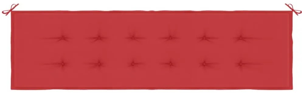 Μαξιλάρι Πάγκου Κήπου Κόκκινο 180x50x3 εκ. Ύφασμα Oxford - Κόκκινο