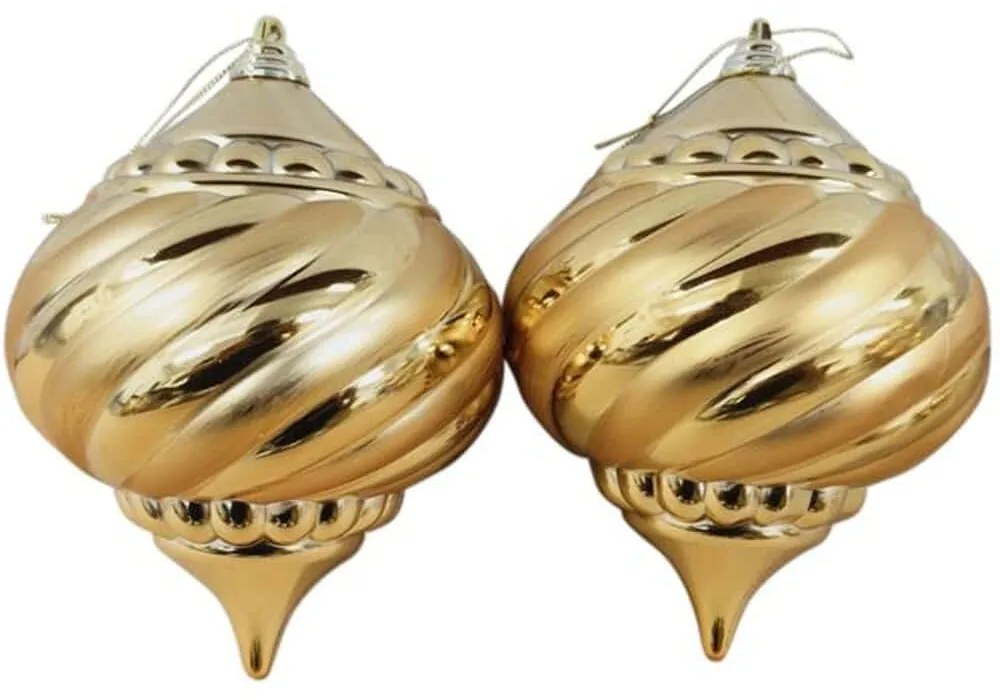 Χριστουγεννιάτικες Μπάλες (Σετ 2Τμχ) Onion 00.01.13066 15cm Gold