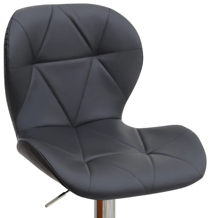 Σκαμπό μπαρ Dolores Megapap με ρυθμιζόμενο ύψος PU μαύρο - βάση χρωμίου 45,5x38x89/109εκ.