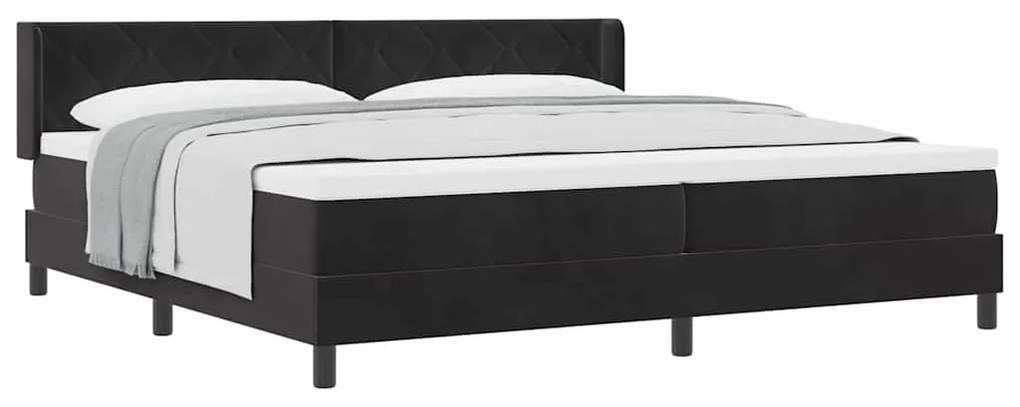 vidaXL Κρεβάτι με ελατήρια με στρώμα Μαύρο 200 x 200 cm Πολυεστέρας