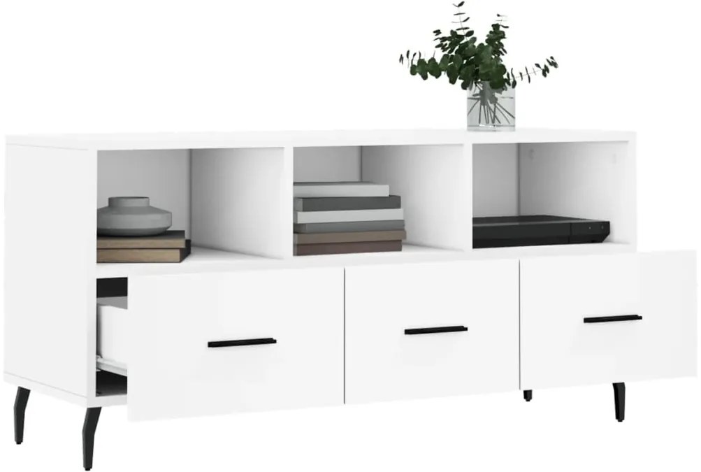 vidaXL Έπιπλο Τηλεόρασης Λευκό 102 x 36 x 50 εκ. από Επεξεργ. Ξύλο