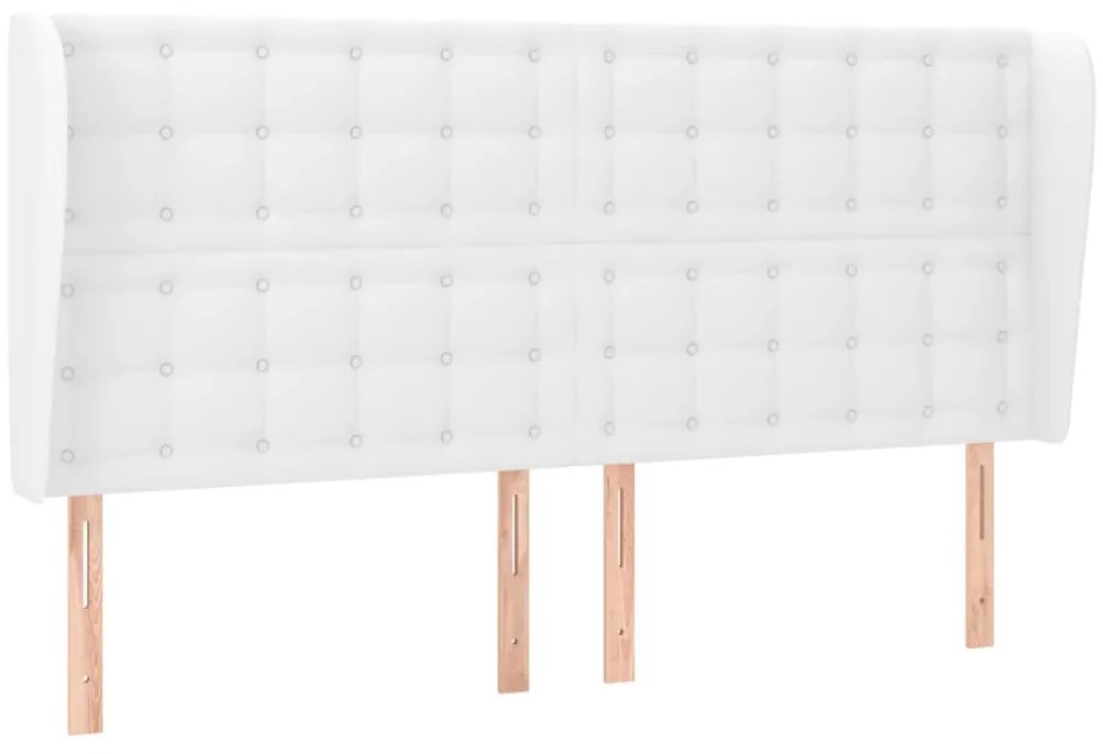vidaXL Κεφαλάρι με Πτερύγια Λευκό 183x23x118/128 εκ. Συνθετικό Δέρμα