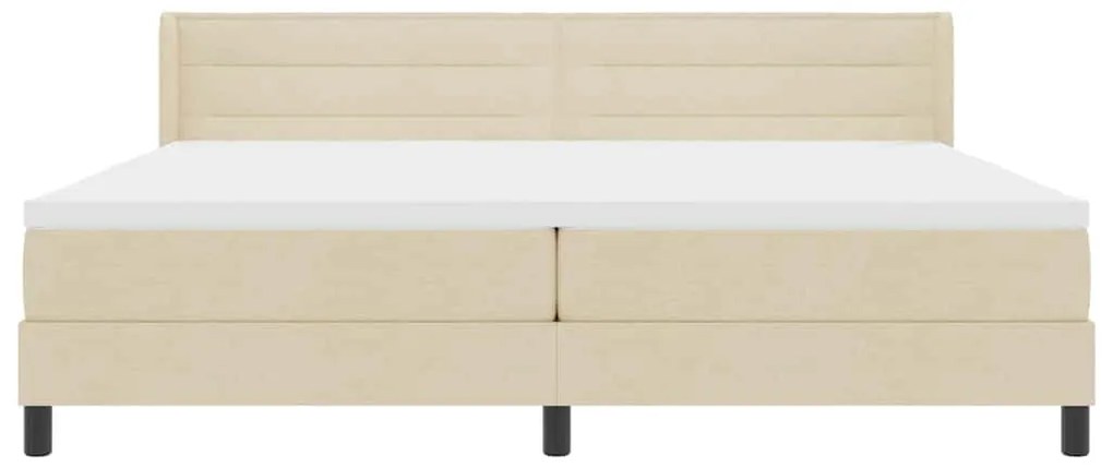 vidaXL Κρεβάτι box spring με στρώμα με στρώμα Κρεμ 200 x 200 cm