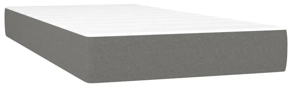 Κρεβάτι Boxspring με Στρώμα Σκούρο Γκρι 80x200 εκ. Υφασμάτινο - Γκρι
