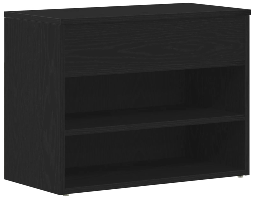 vidaXL Παγκάκι Χαλού Μαύρο Οξιά 60x30x45 εκ. Επεξεργασμένο Ξύλο