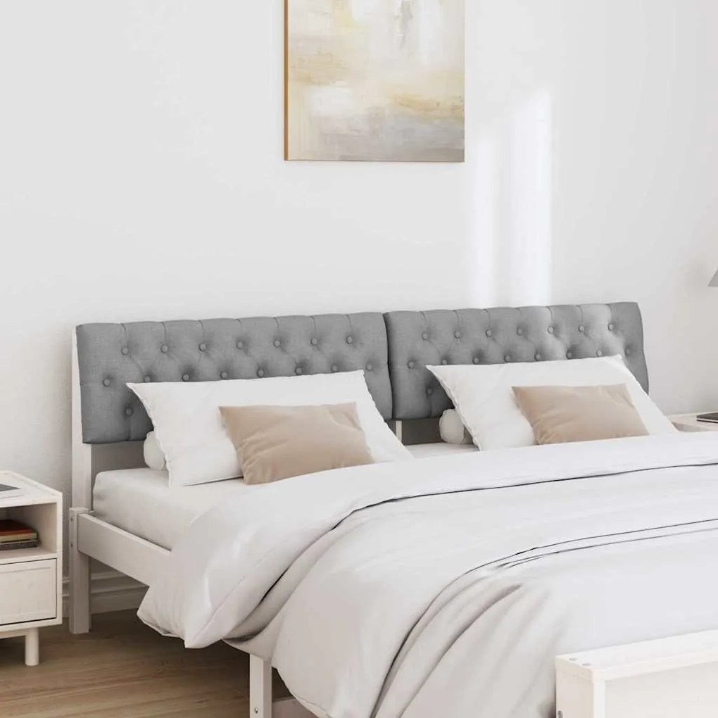vidaXL Ταπετσαρισμένο κεφαλάρι Ανοιχτό γκρι 180 cm
