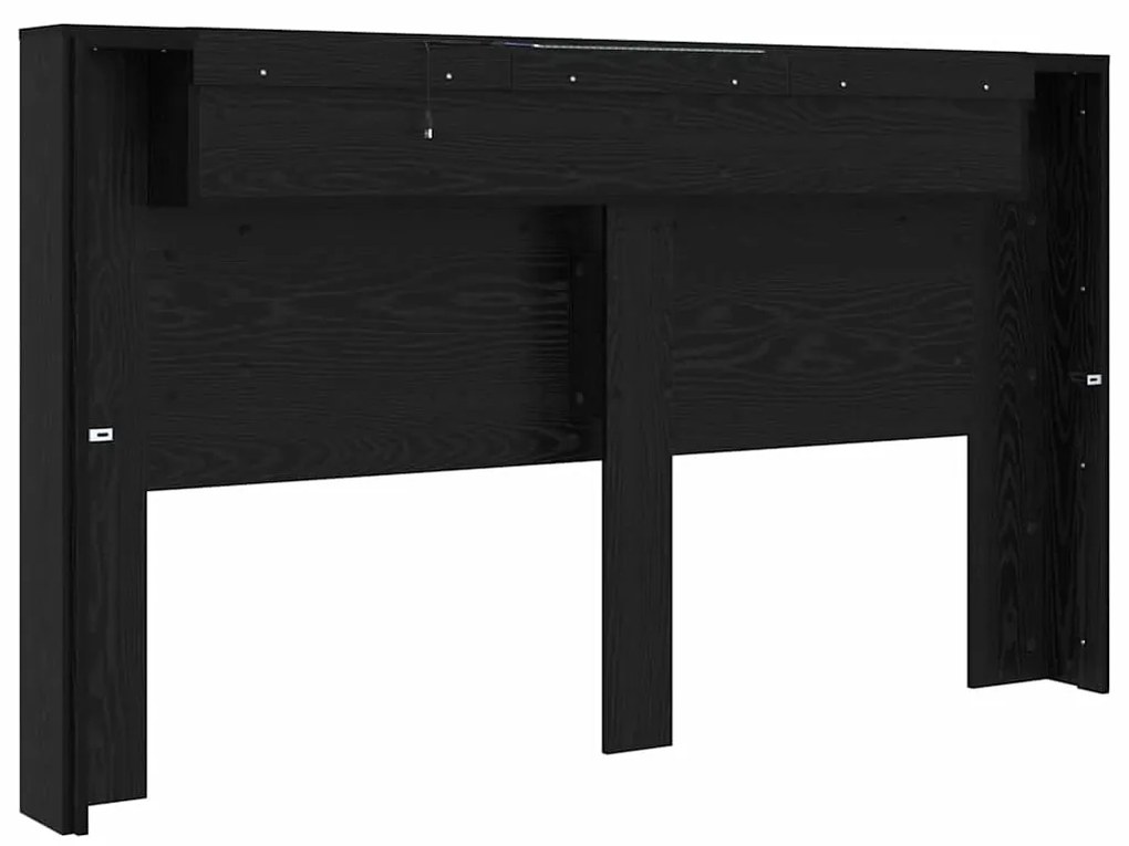 vidaXL Κεφαλάρι Μαύρη Οξυά 180 x 17 x 104,5 εκ Επεξεργασμένο ξύλο