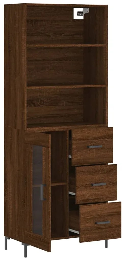 vidaXL Ντουλάπι Καφέ Δρυς 69,5 x 34 x 180 εκ. από Επεξεργασμένο Ξύλο